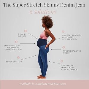 Indigo Blue Super Stretch Skinny Maternity Jeans - Size M